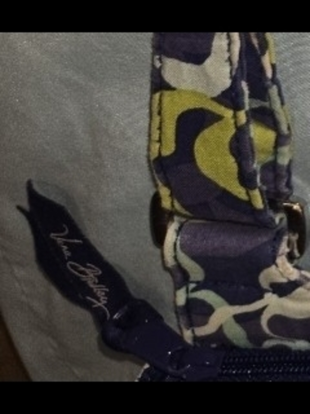 Vera Bradley Quilted Crossbody in Navy Blue, Light Blue & Cream Floral - Picture 9 of 9